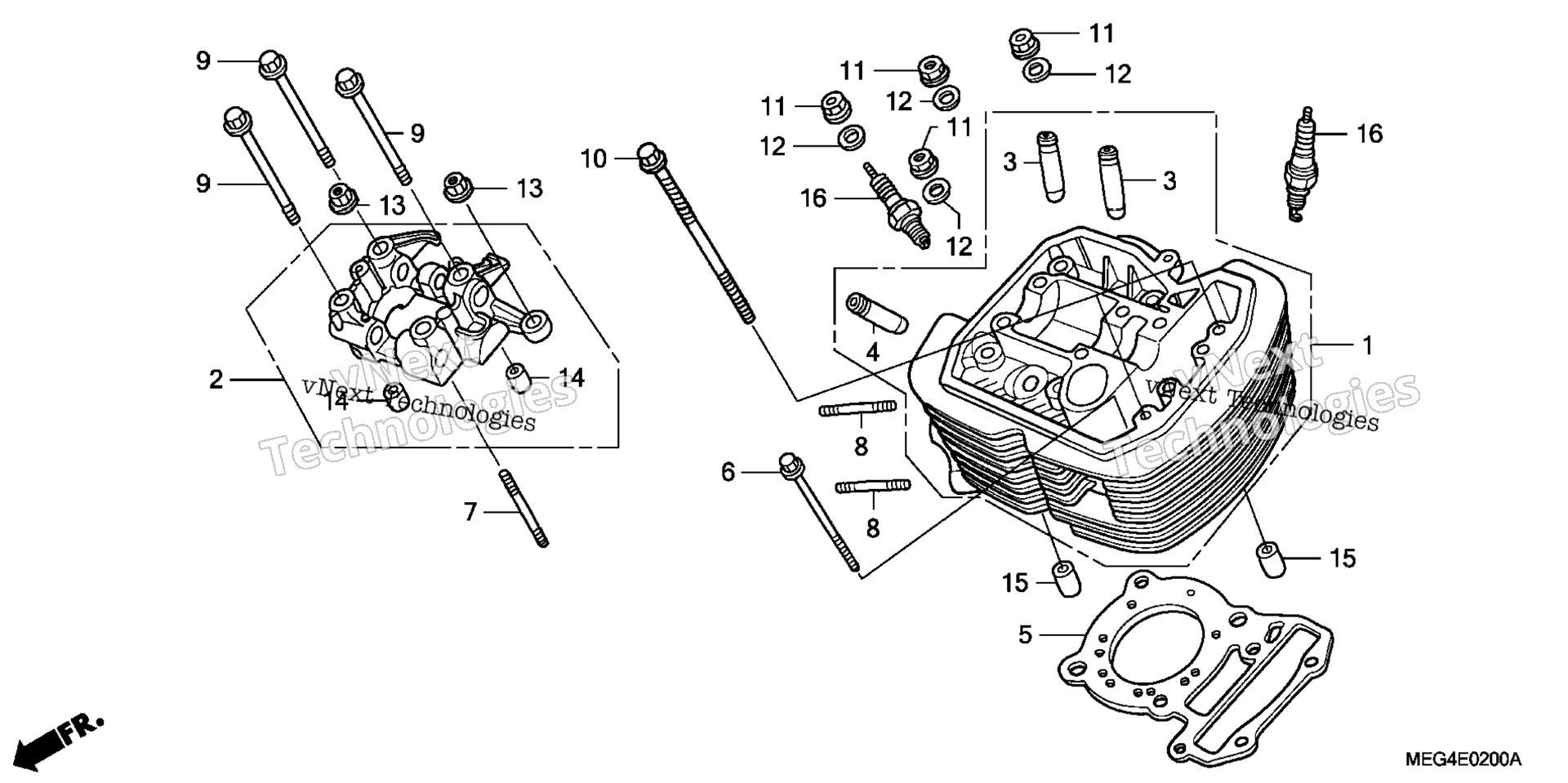 Передняя часть CYLINDER HEAD