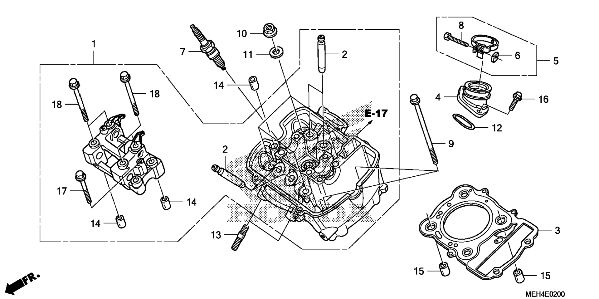 Передняя часть CYLINDER HEAD