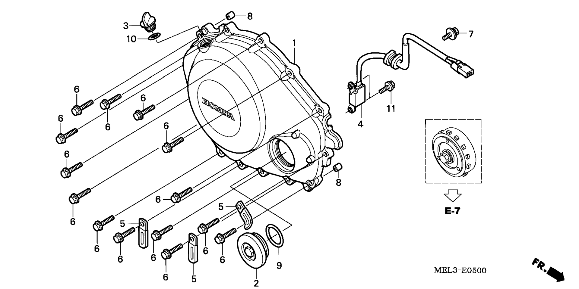 RIGHT CRANKCASE крышка