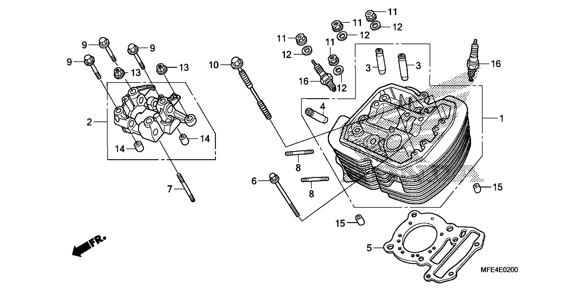 Передняя часть CYLINDER HEAD