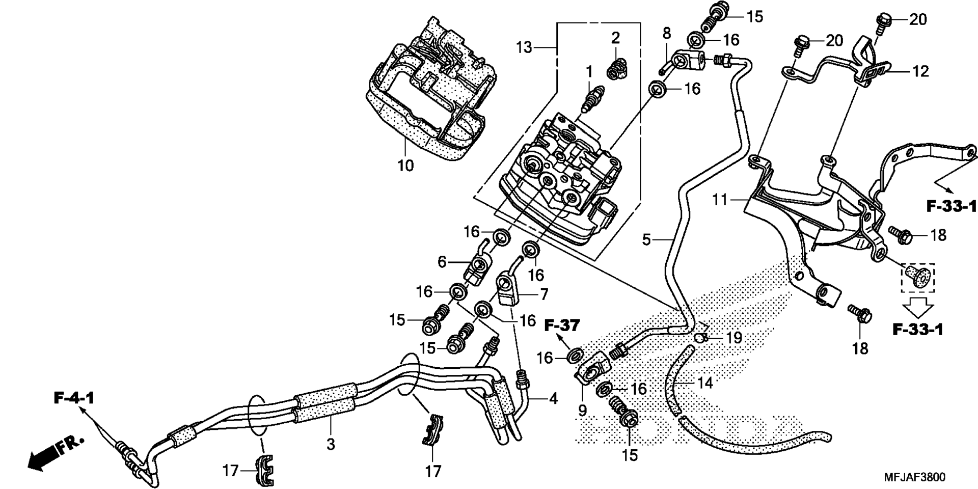 Передняя часть VALVE UNIT (CBR600RA)