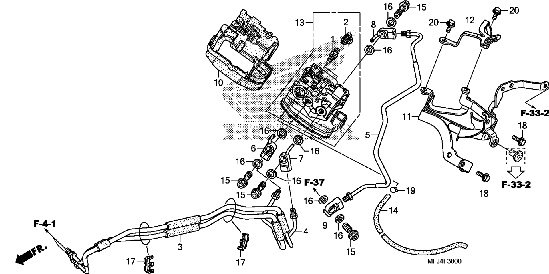 Передняя часть VALVE UNIT (CBR600RA)