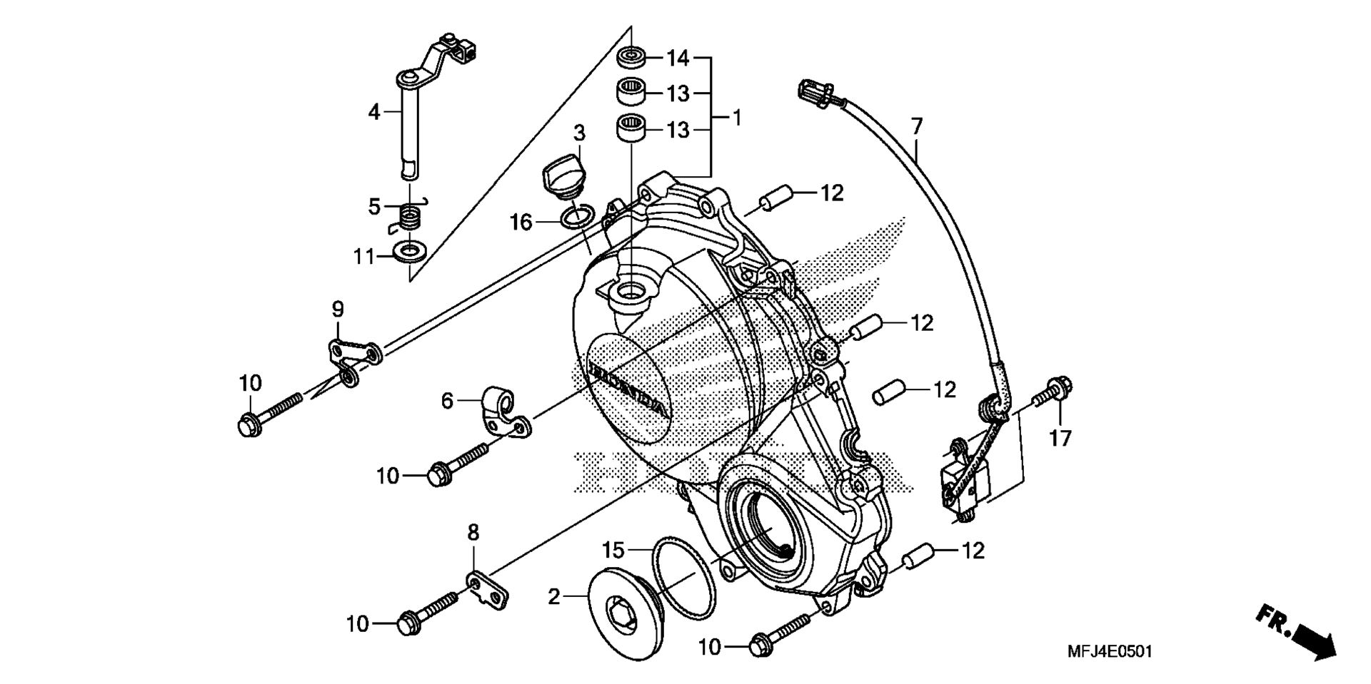 RIGHT CRANKCASE крышка (2)