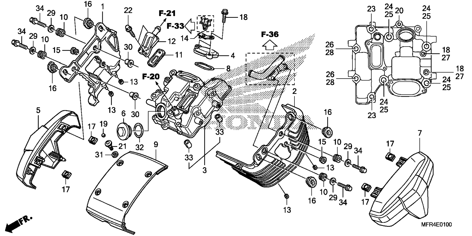 Передняя часть CYLINDER HEAD COVER