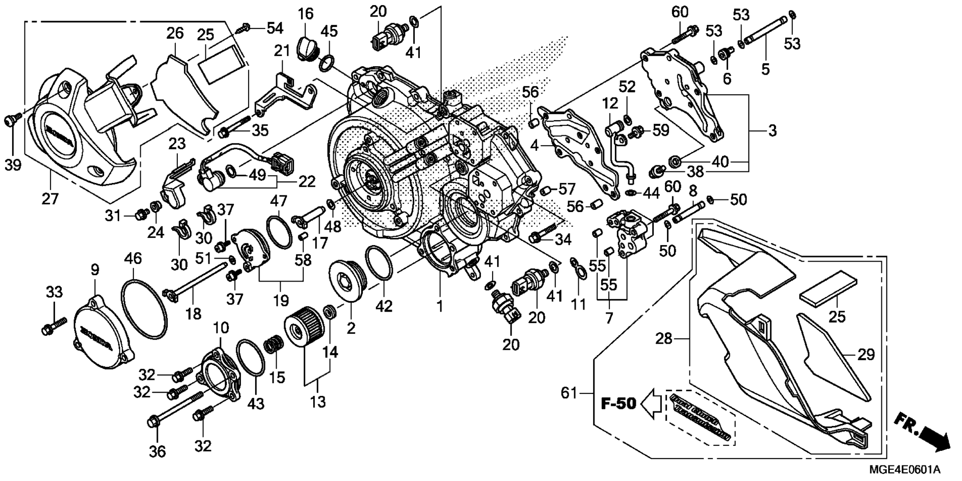 RIGHT CRANKCASE крышка (VFR1200FD)