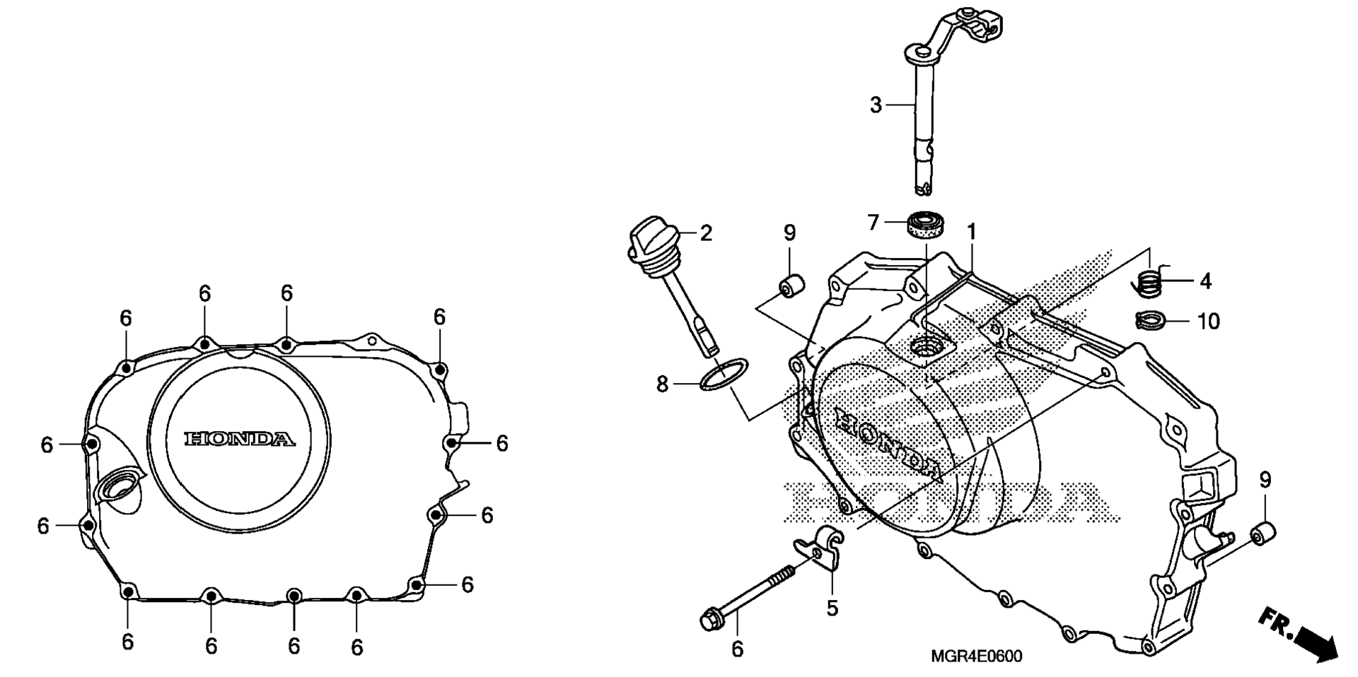 RIGHT CRANKCASE крышка