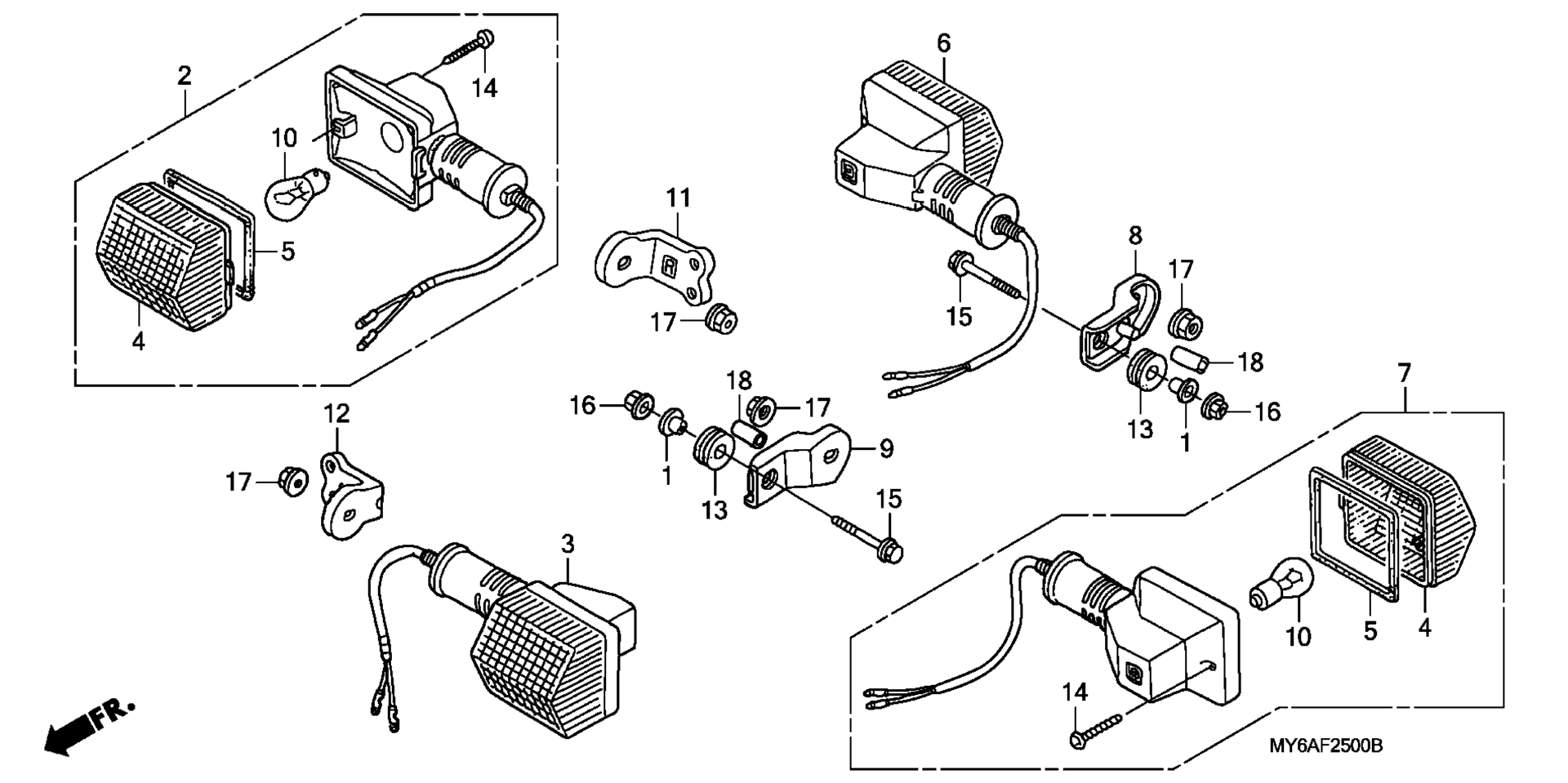Передняя часть & REAR TURN SIGNAL