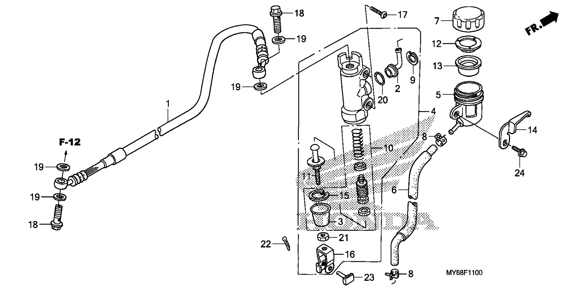 Задний главный цилиндр тормоза