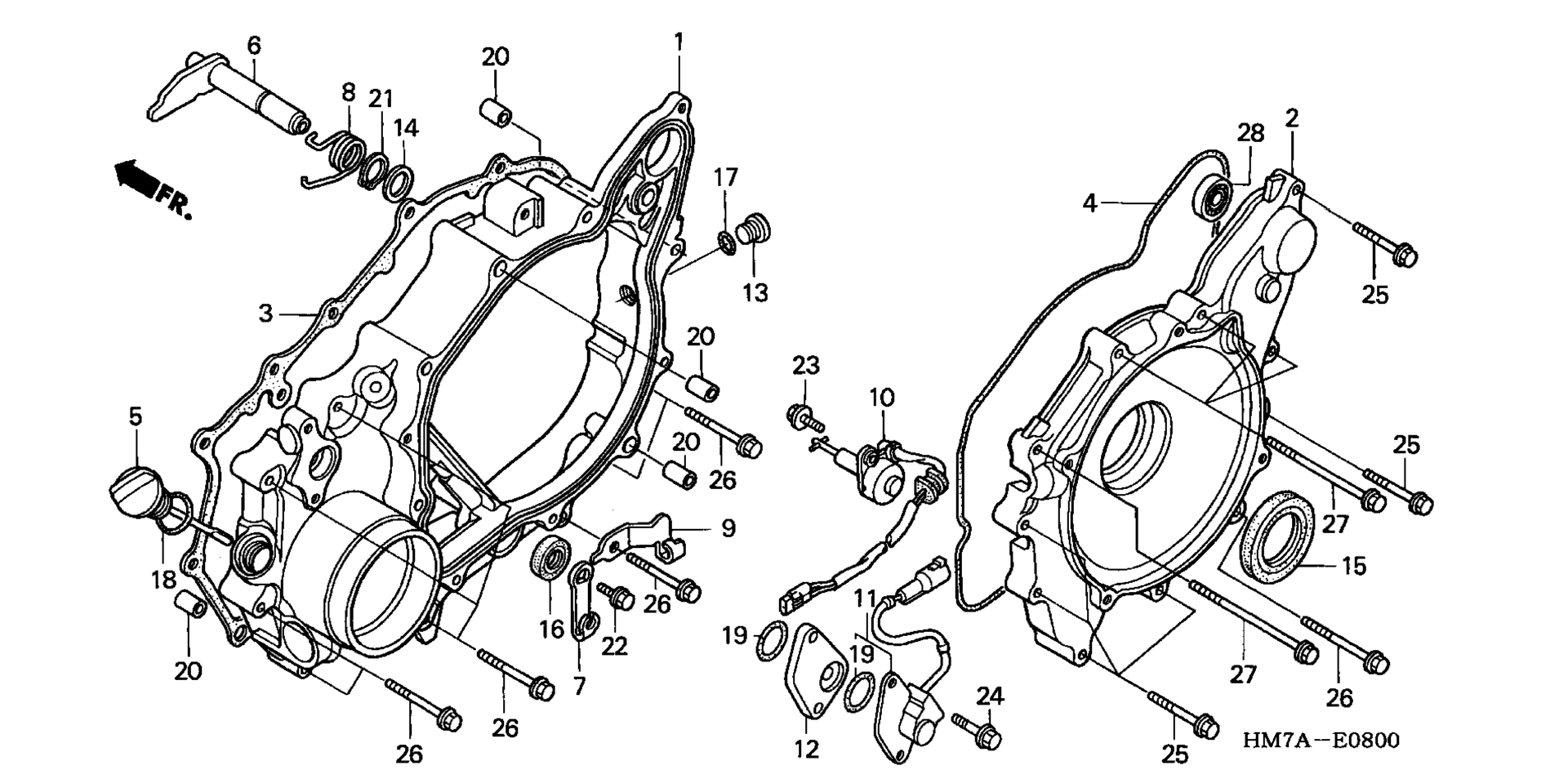 задний CRANKCASE крышка