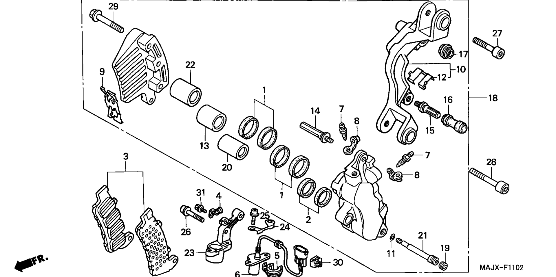LEFT передний тормоз CALIPER (ST1100A)