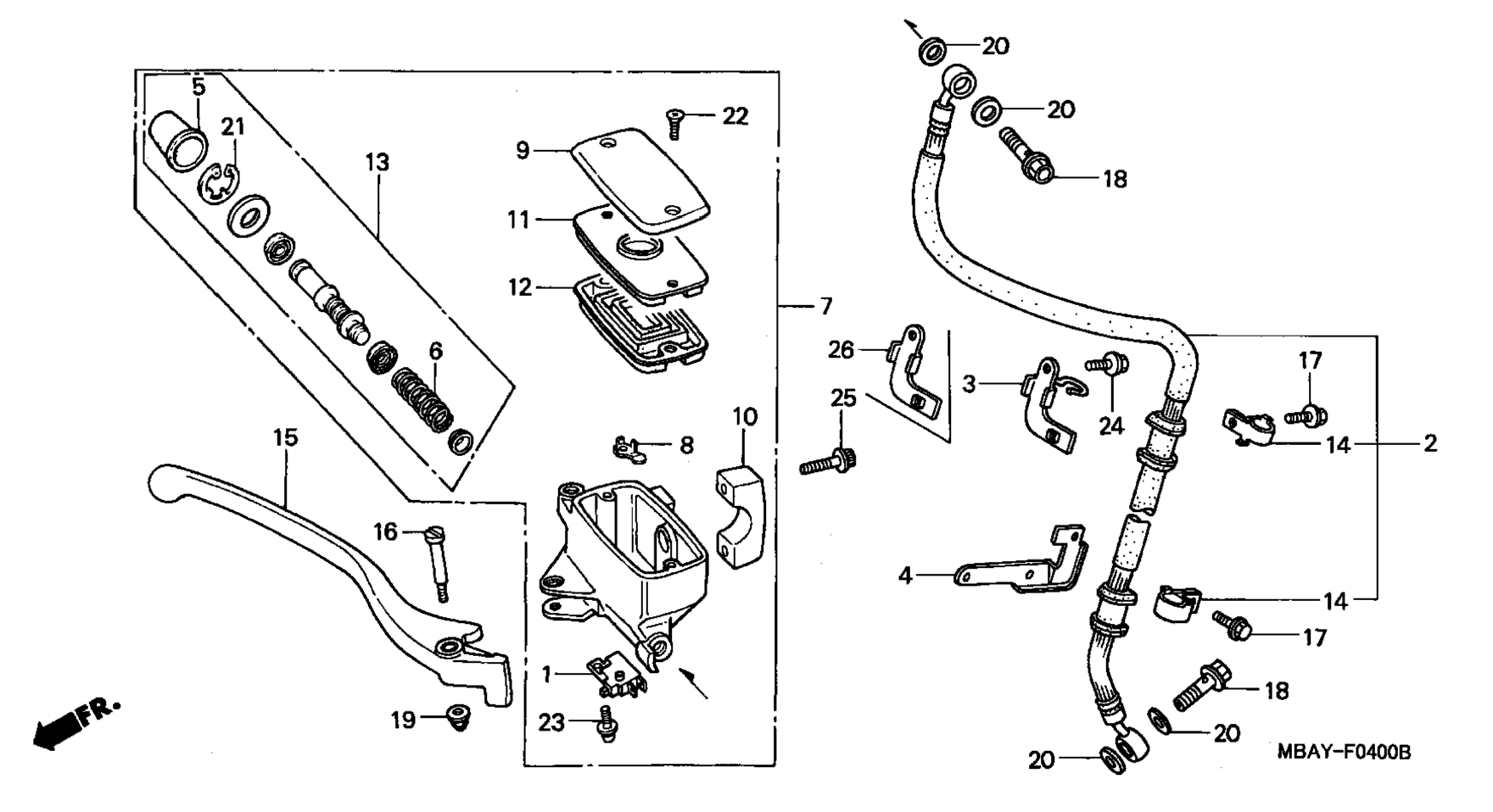 Передний главный цилиндр тормоза