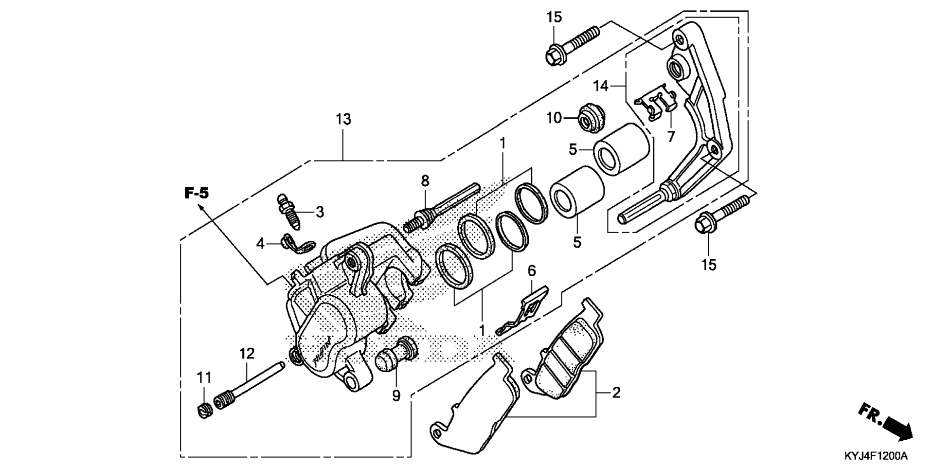 Передний суппорт тормоза (CBR250R)