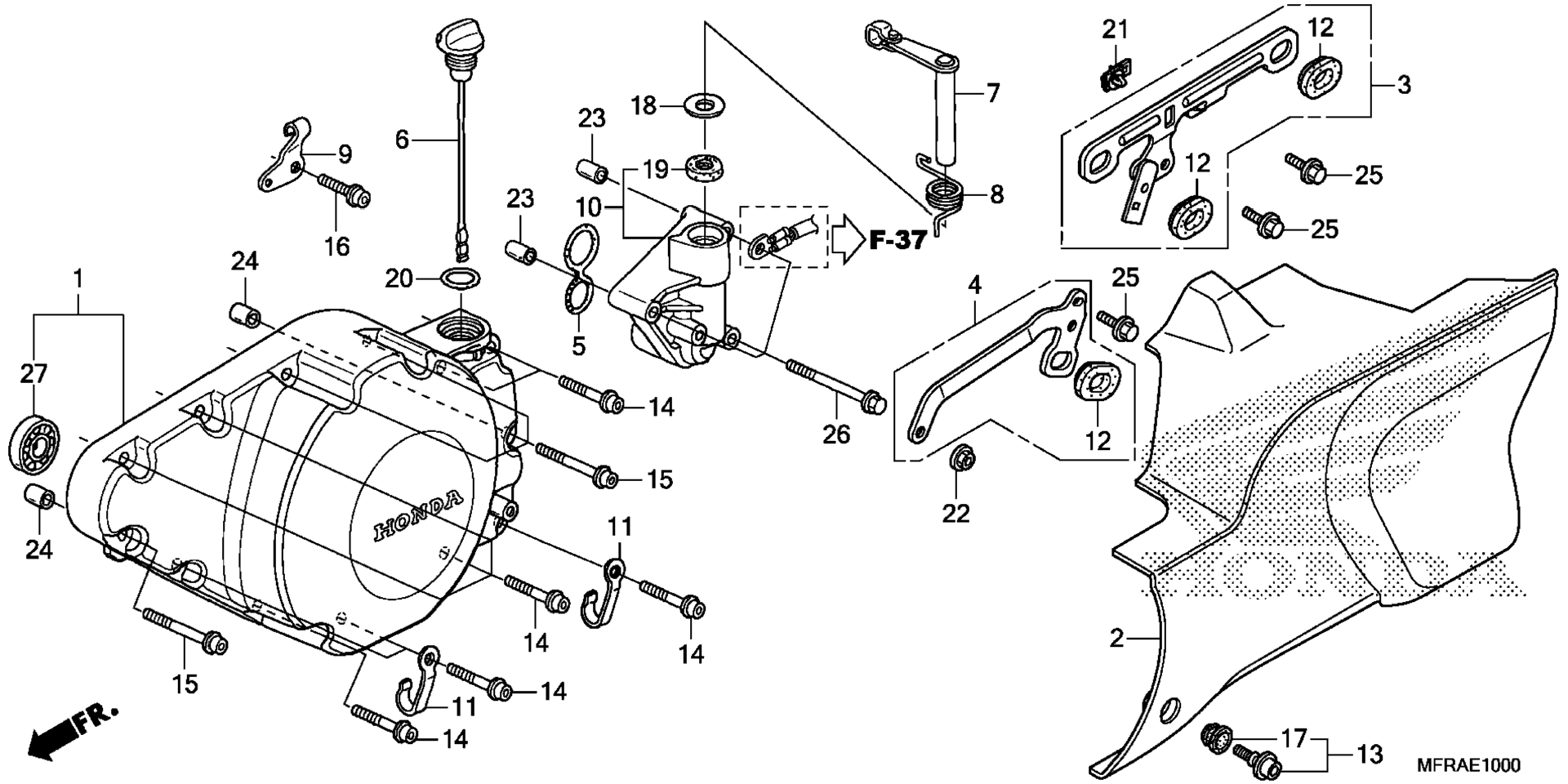 Left Crankcase крышка
