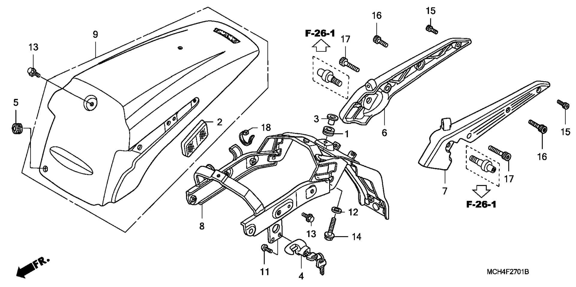 Заднее крыло / GRAB RAIL (VTX1800F)