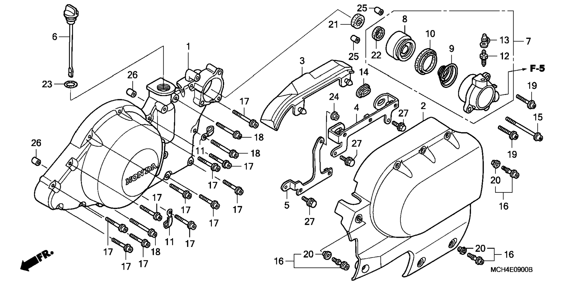 Left Crankcase крышка