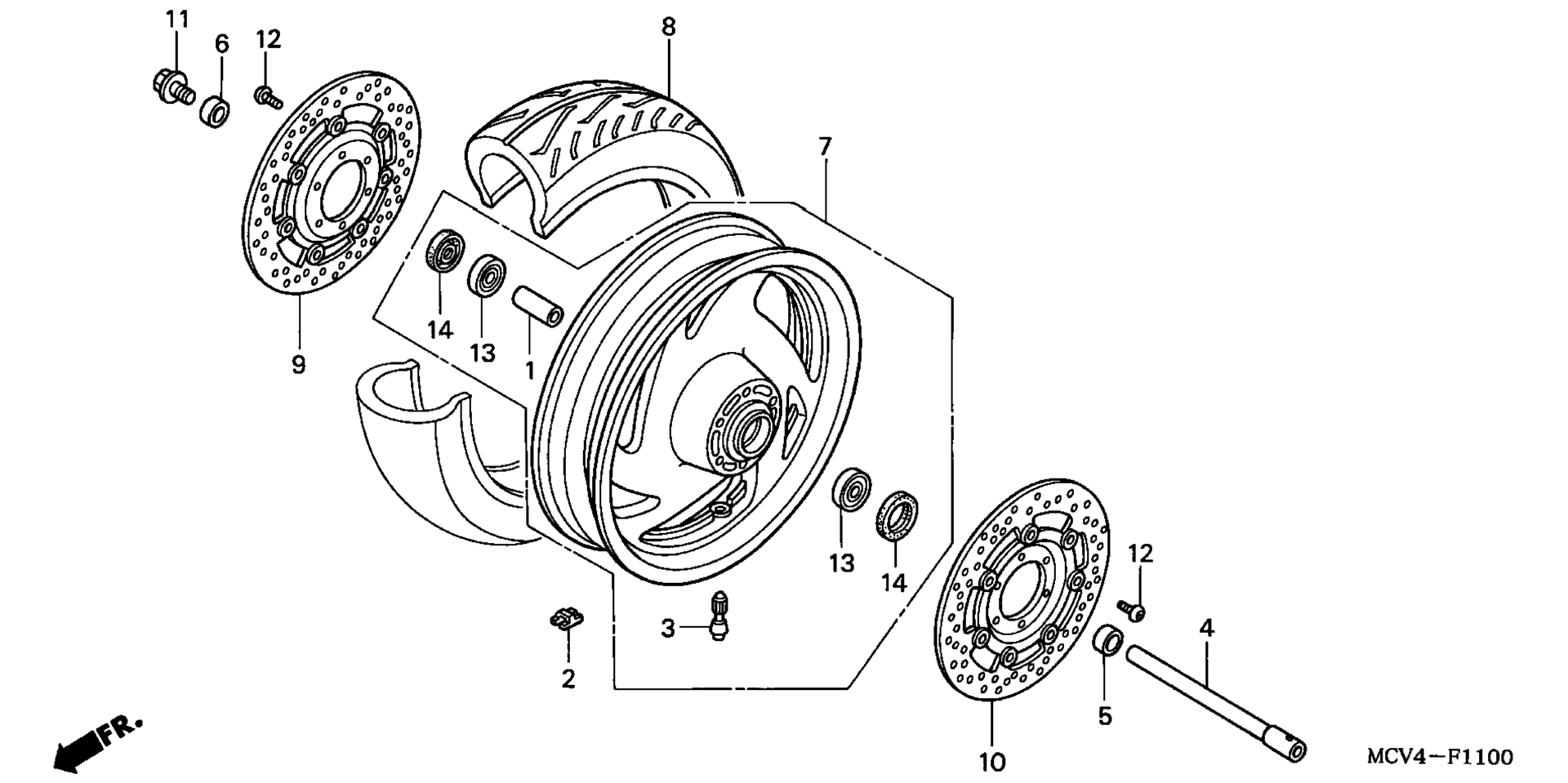 Переднее колесо (VTX1800R/N)