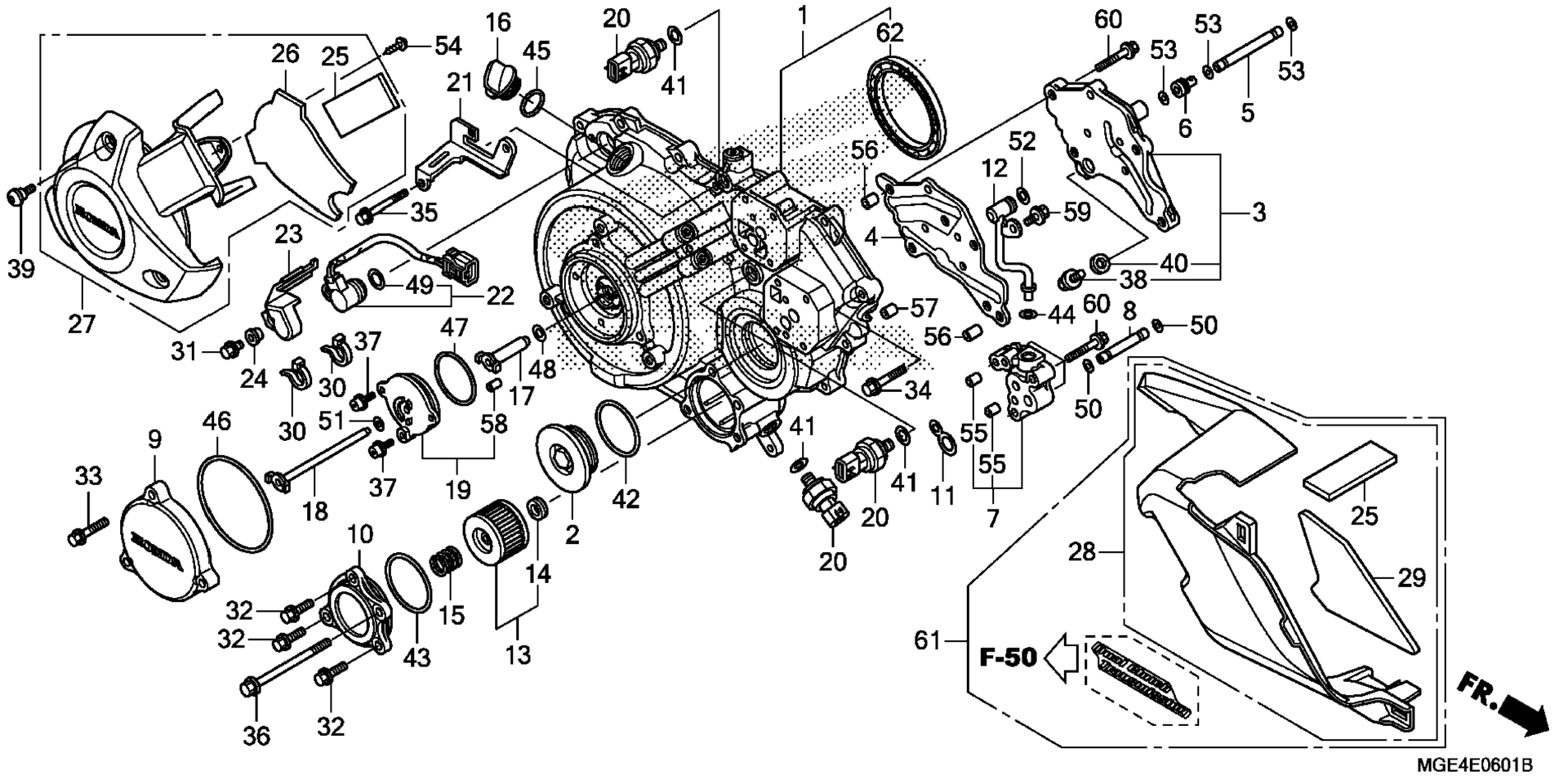 RIGHT CRANKCASE крышка (2)