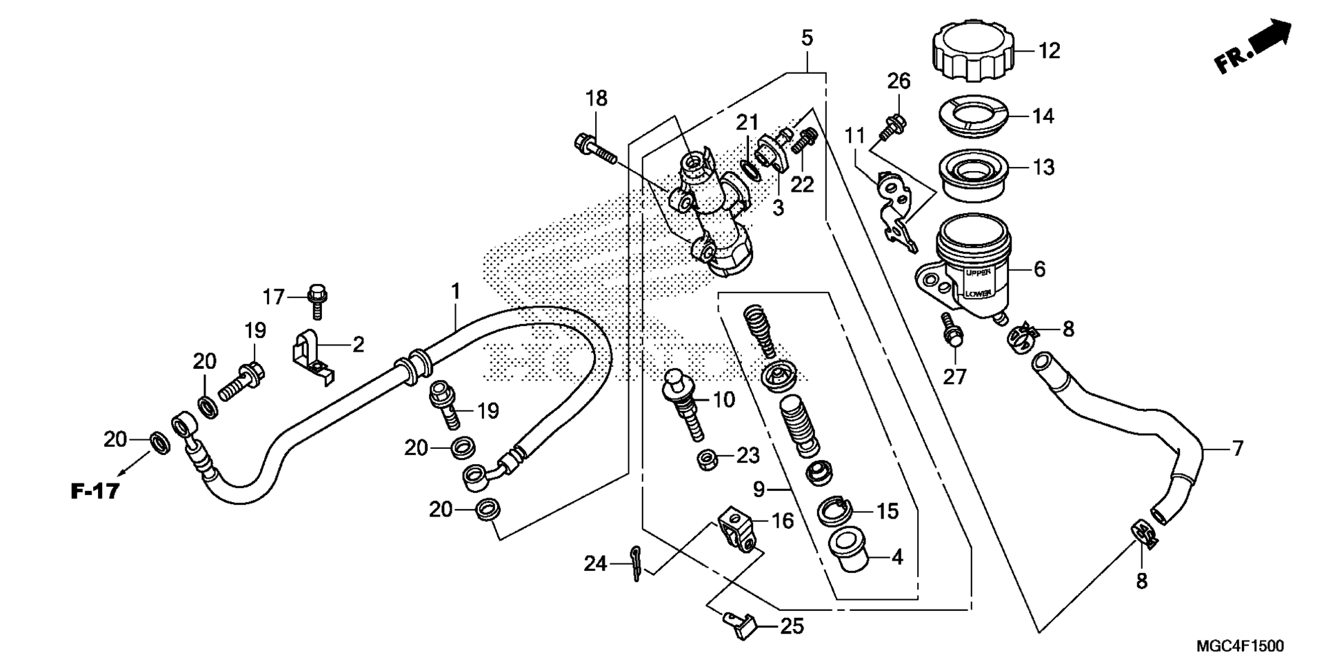 Задний главный цилиндр тормоза (1)