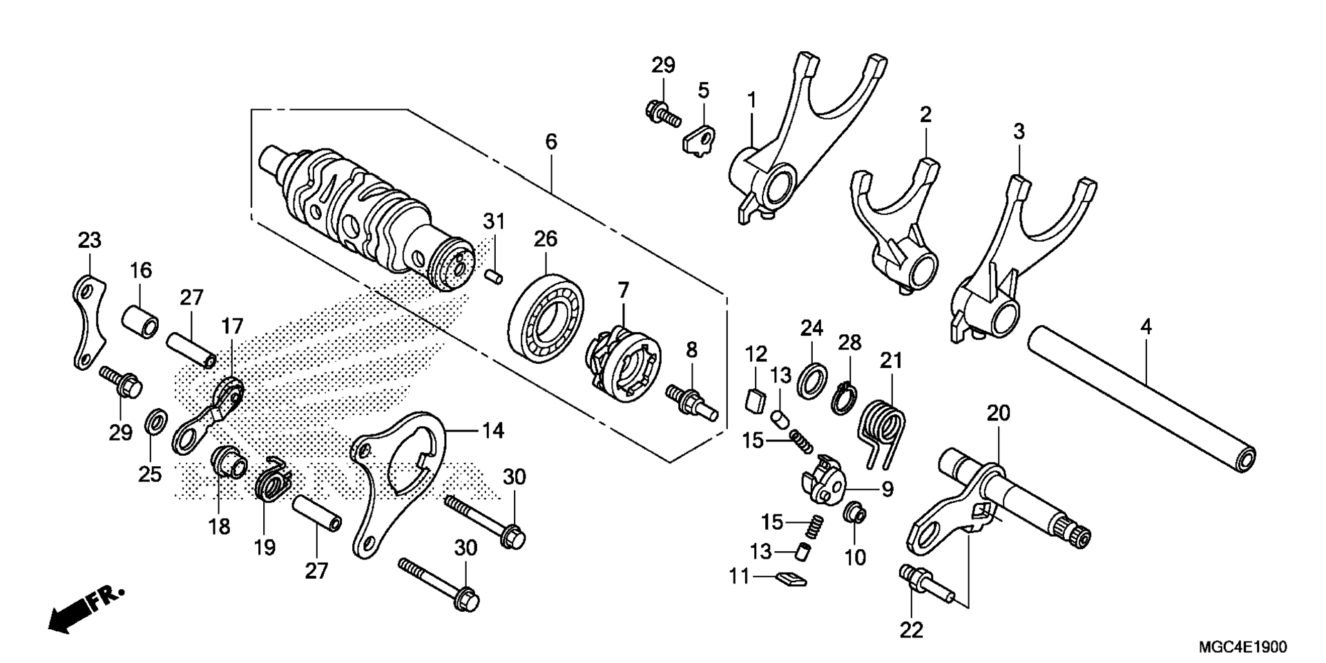 GEARSHIFT DRUM / GEARSHIFT вилка