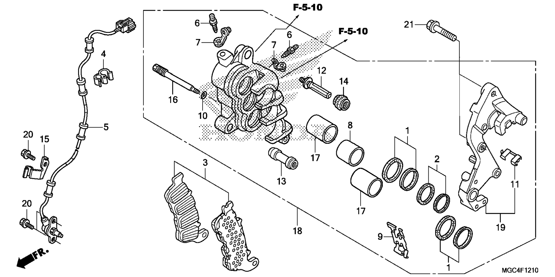 RIGHT передний тормоз CALIPER