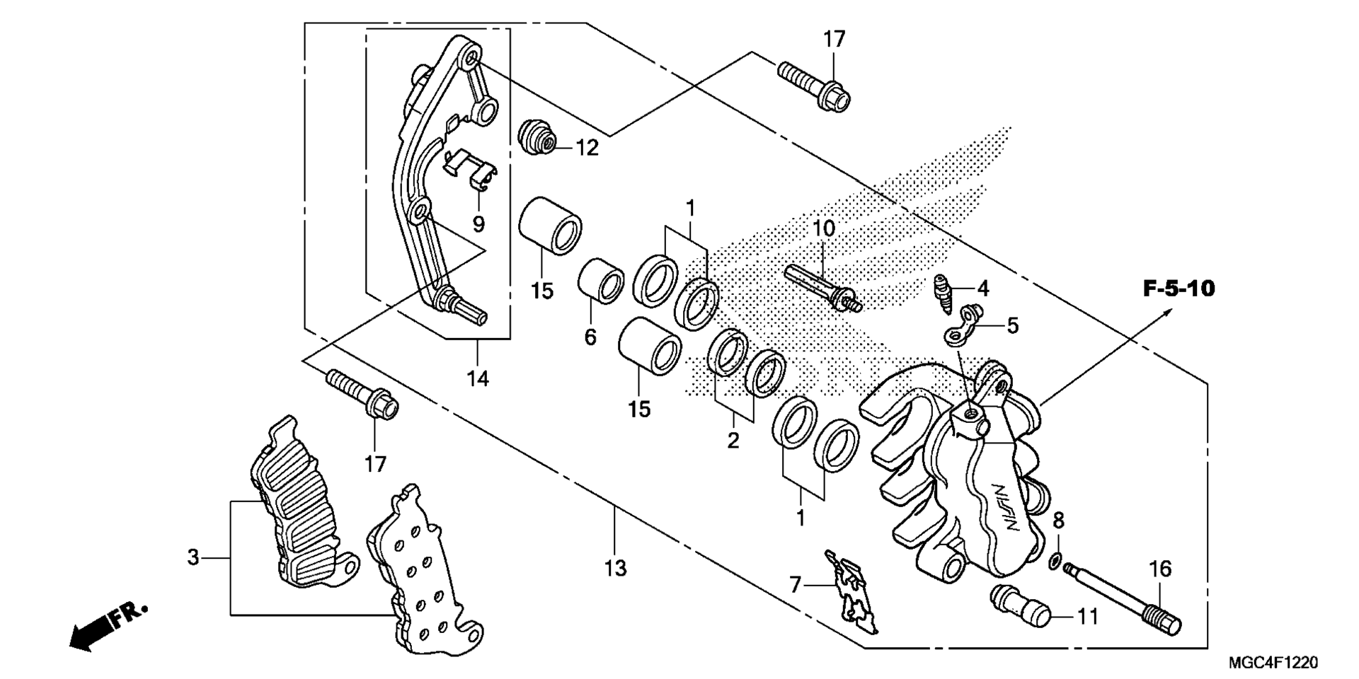 LEFT передний тормоз CALIPER