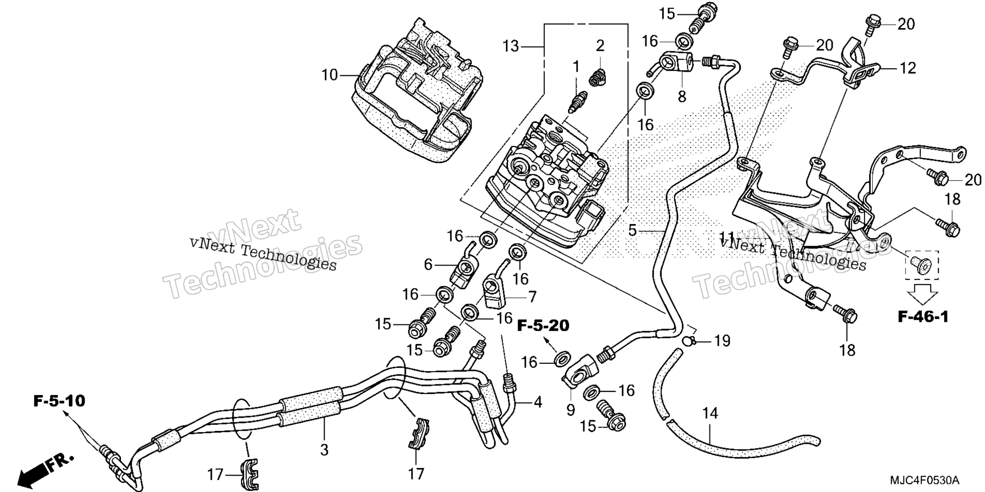 Передняя часть VALVE UNIT (CBR600RA)