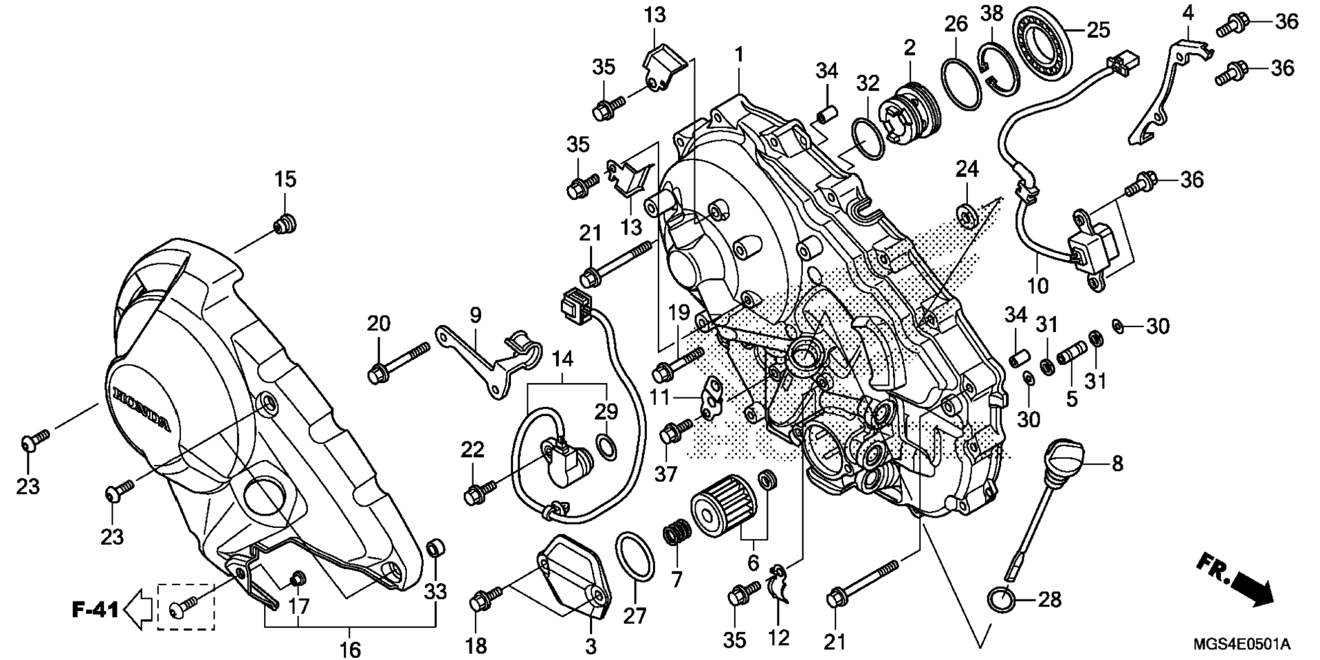 RIGHT CRANKCASE крышка (2)