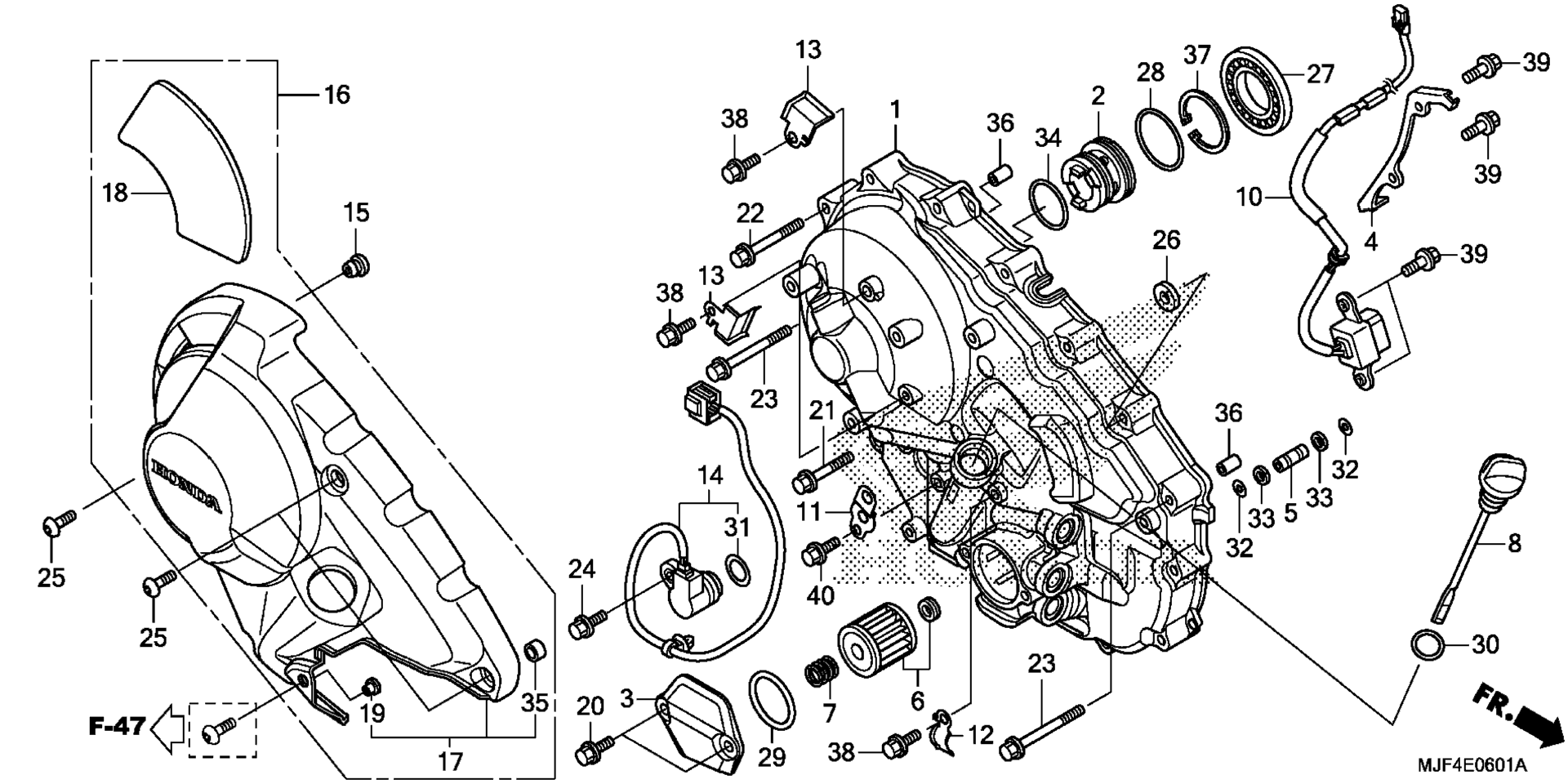 RIGHT CRANKCASE крышка (2)