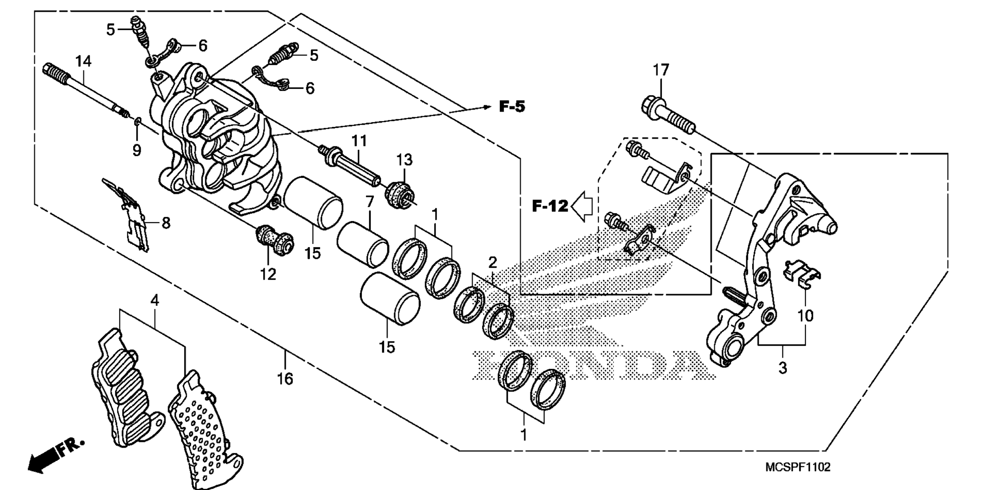 RIGHT передний тормоз CALIPER ('09,'11,'12,'13)