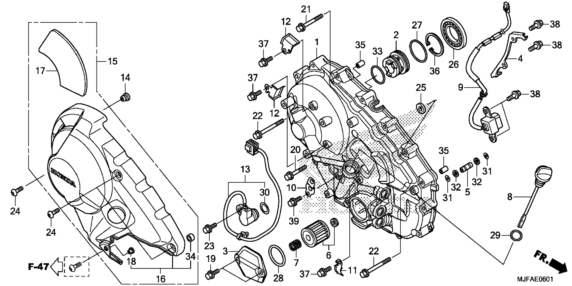 RIGHT CRANKCASE крышка (2)