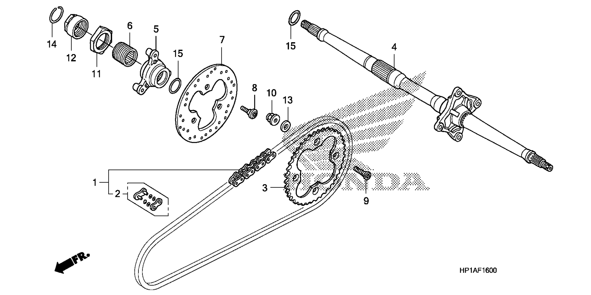 Задняя часть AXLE / DRIVE CHAIN