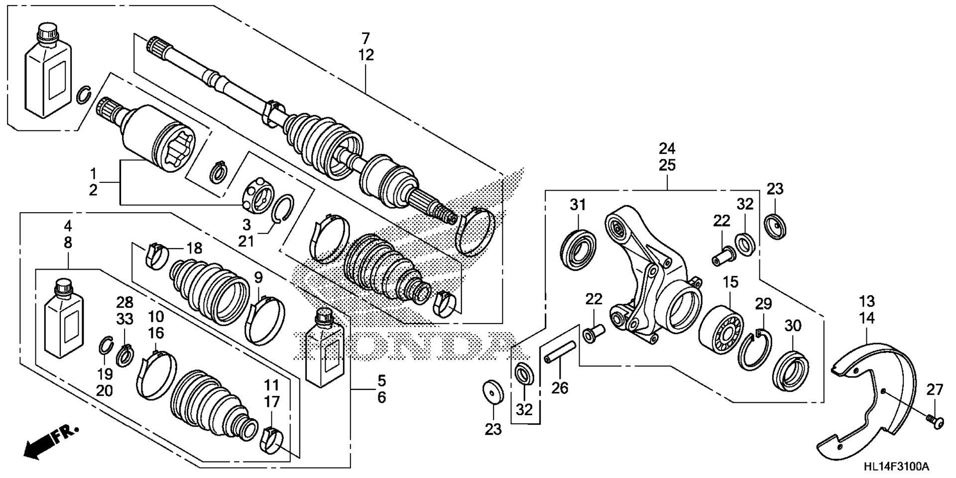 Задняя часть KNUCKLE / REAR DRIVESHAFT