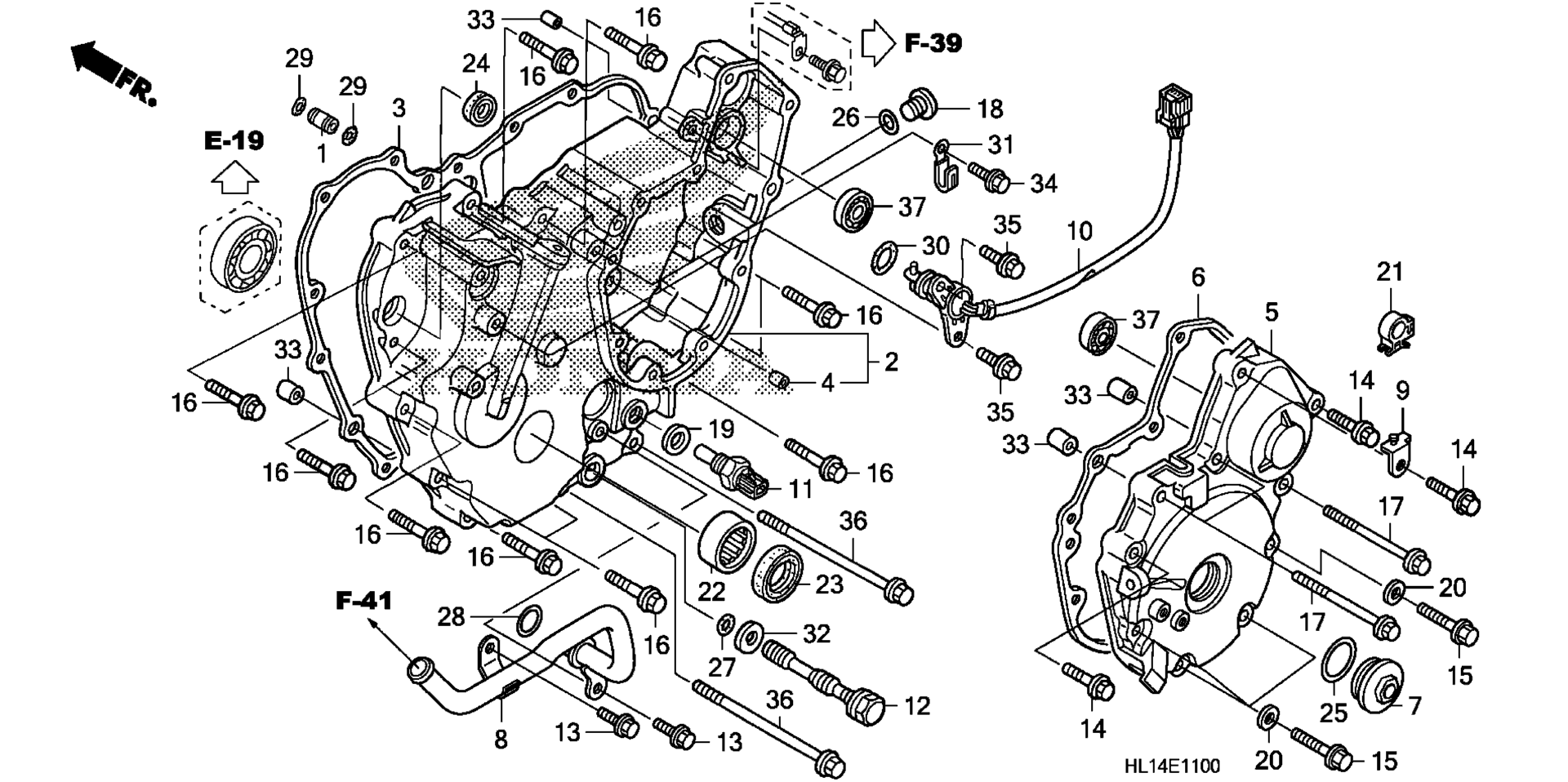задний CRANKCASE крышка