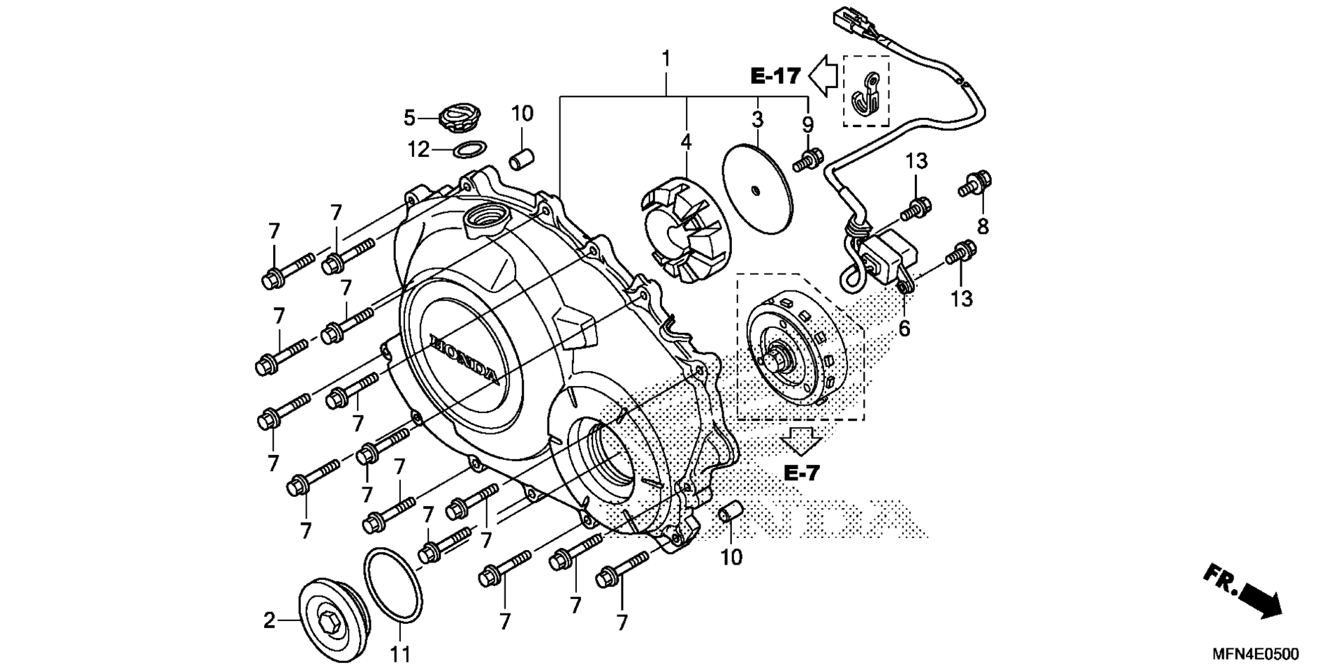 RIGHT CRANKCASE крышка