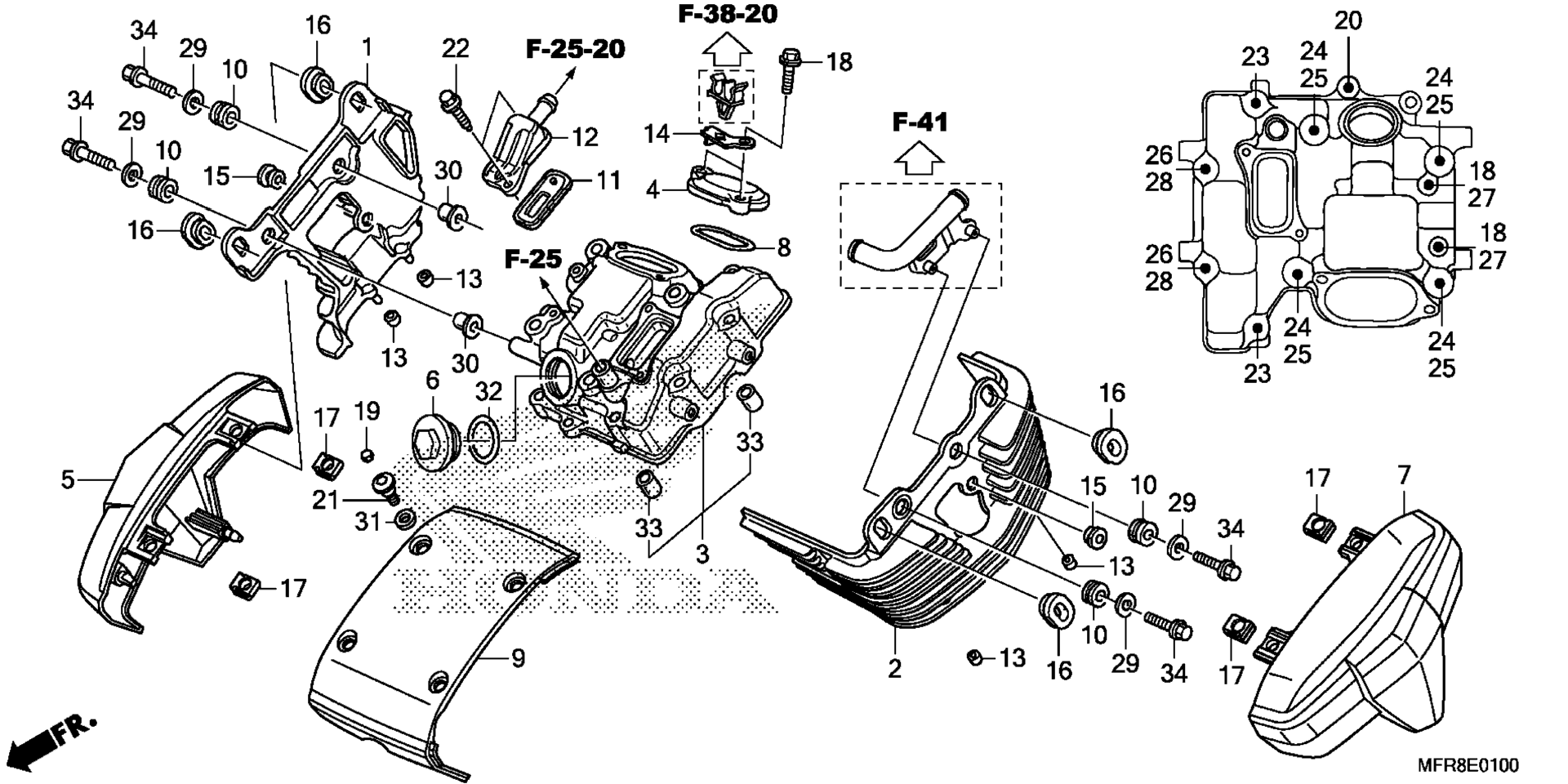 Передняя часть CYLINDER HEAD COVER