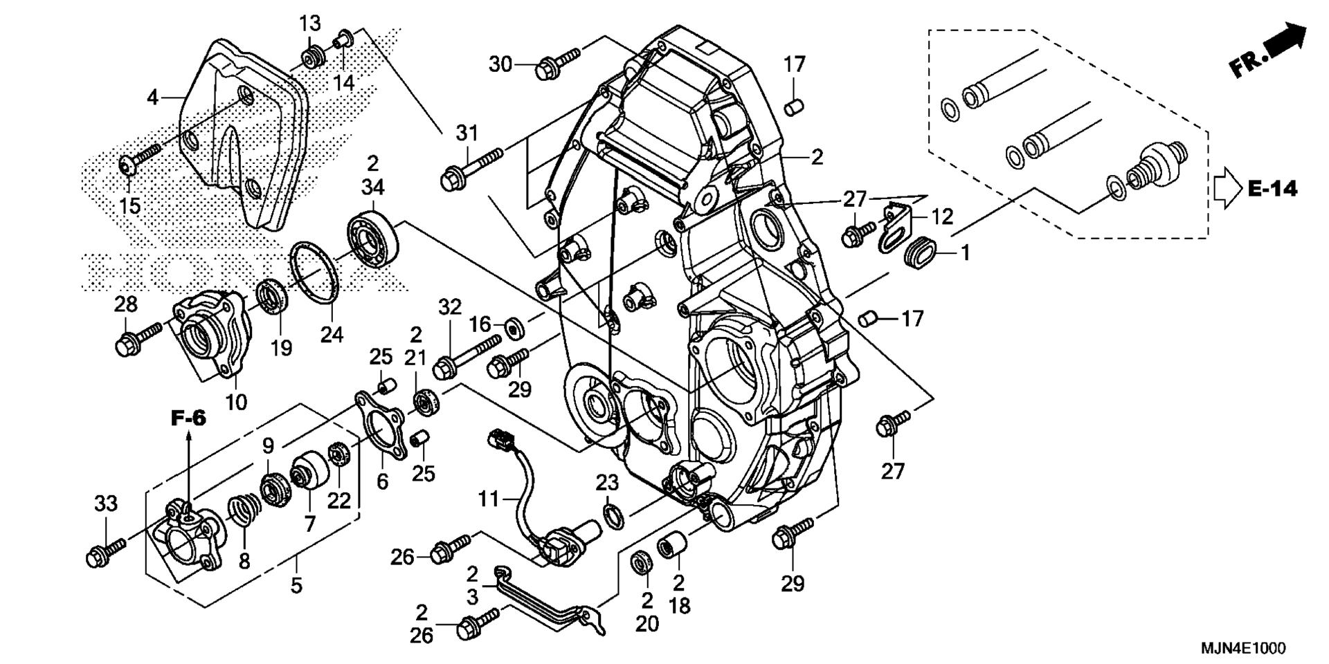 задний CRANKCASE крышка