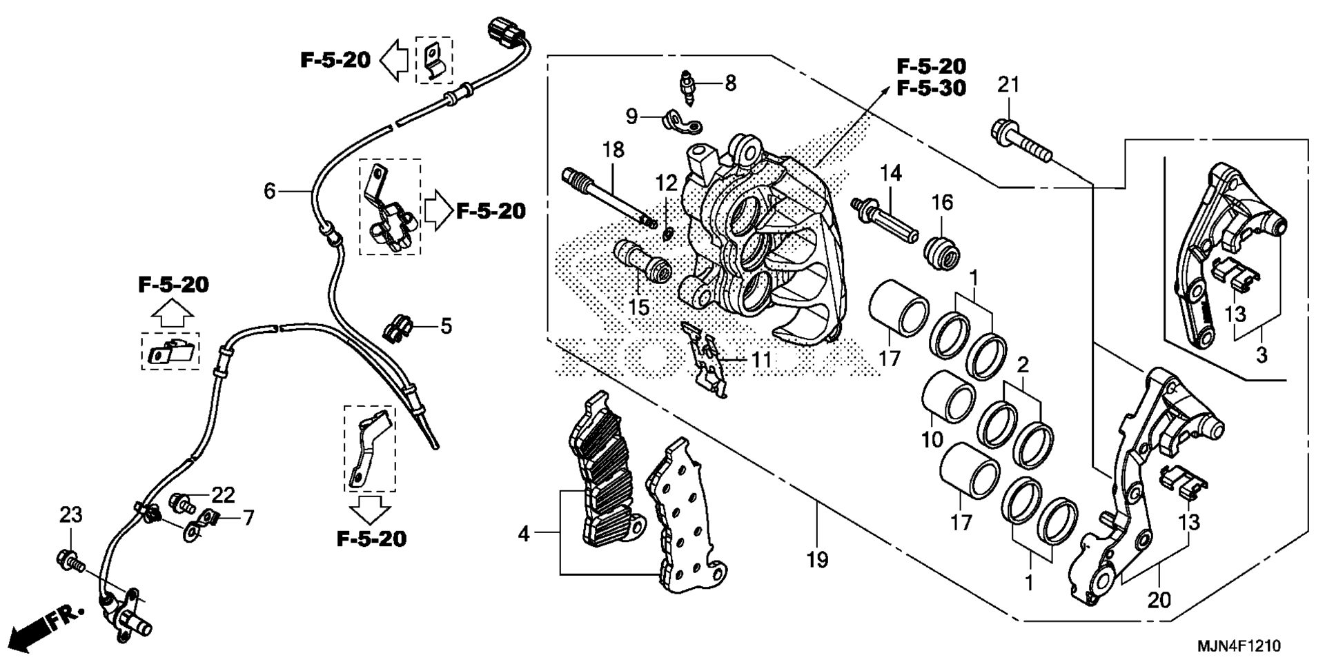 RIGHT передний тормоз CALIPER