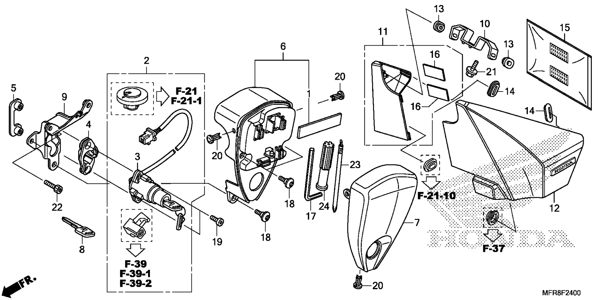 Боковая крышка / TOOLS / COMBINATION SWITCH