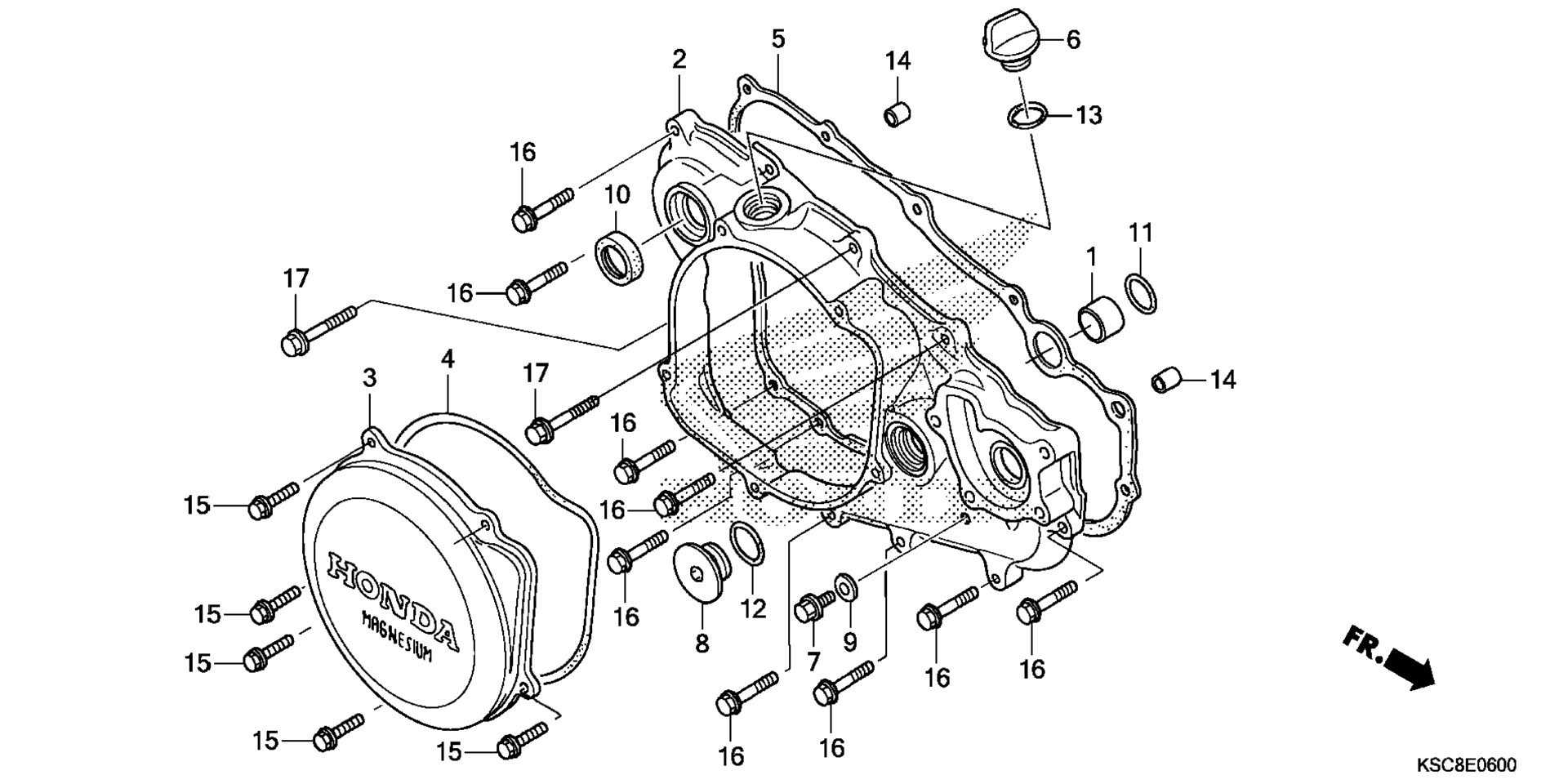 RIGHT CRANKCASE крышка