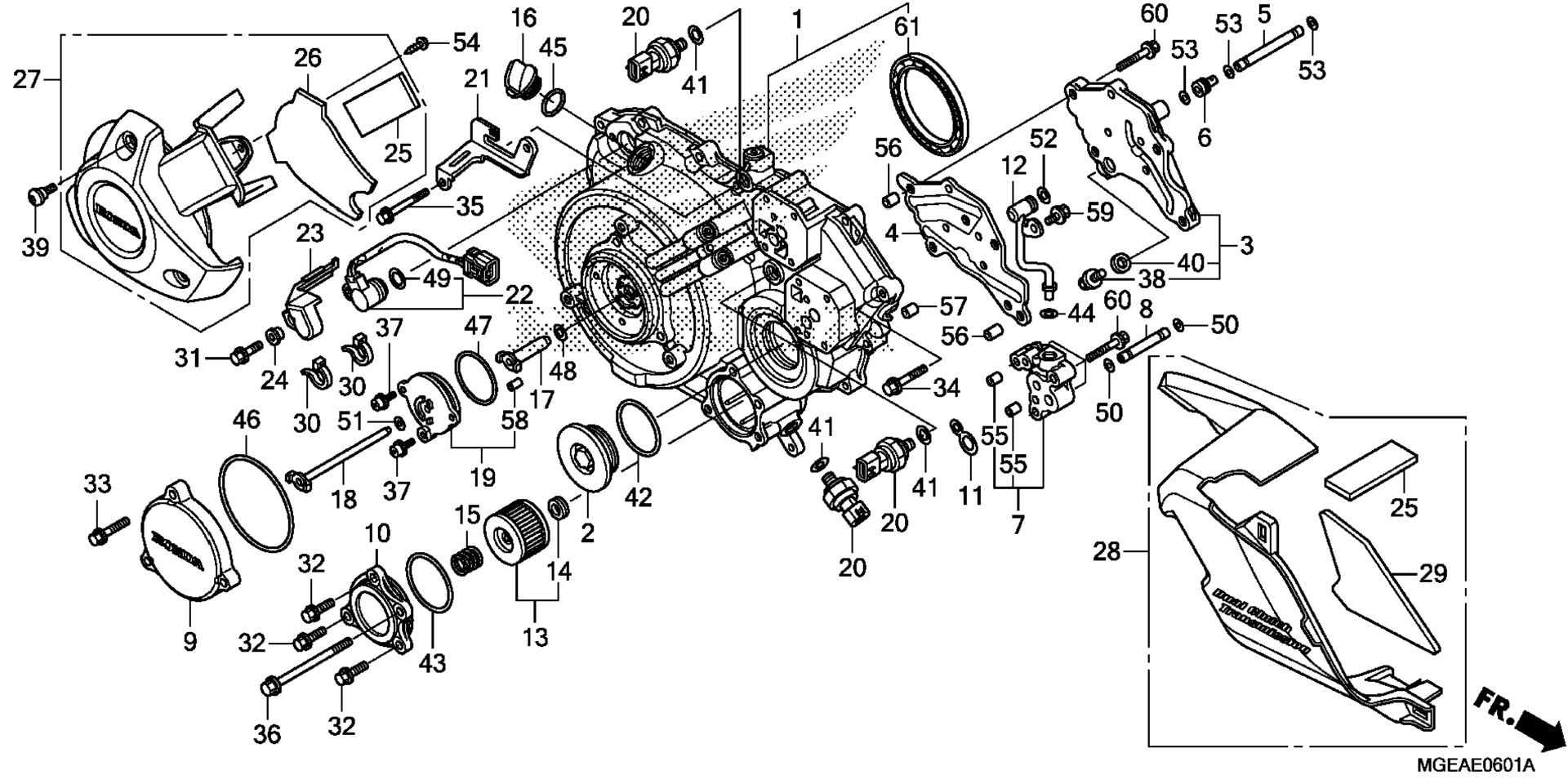 RIGHT CRANKCASE крышка (2)