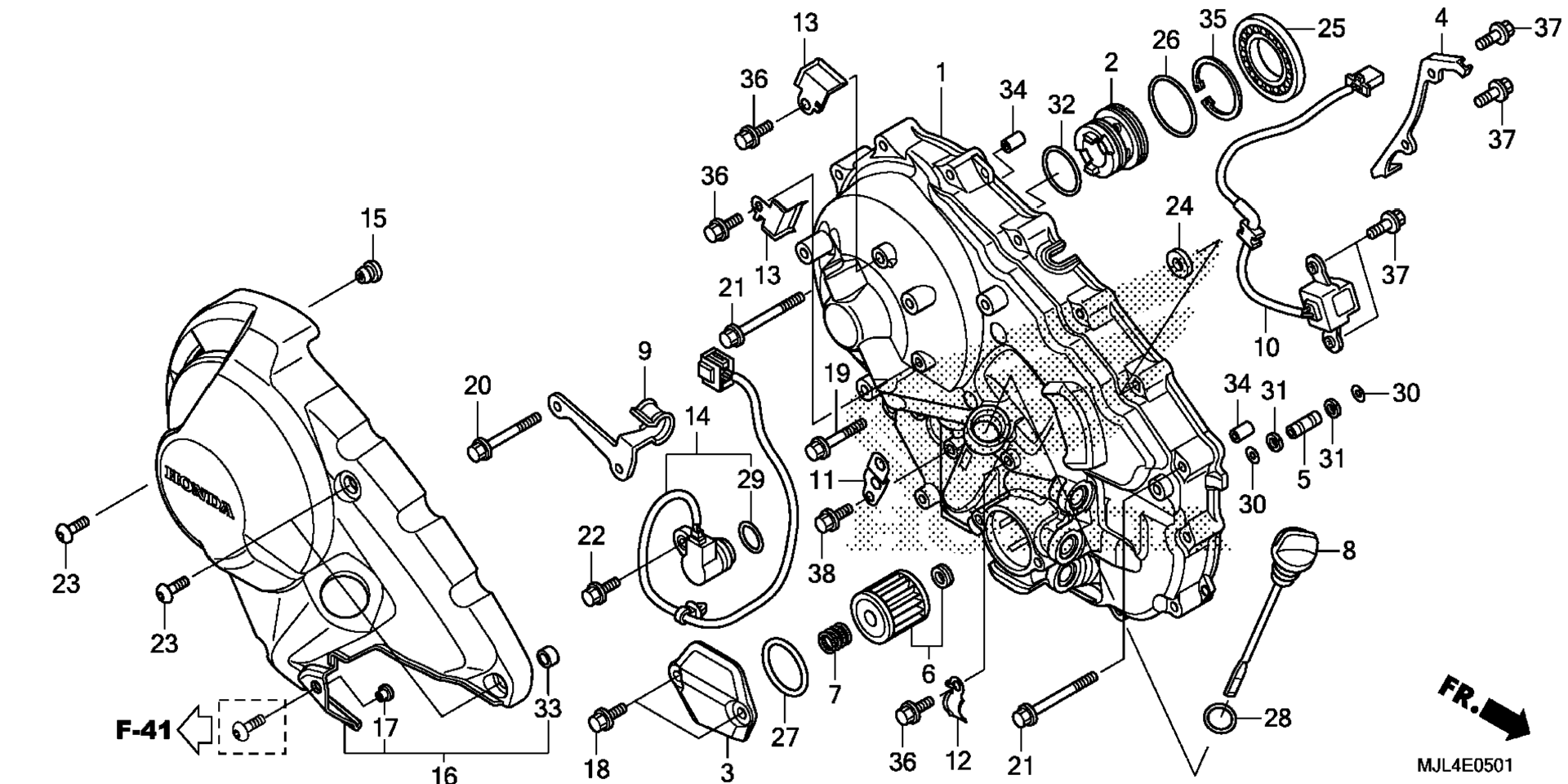 RIGHT CRANKCASE крышка (2)