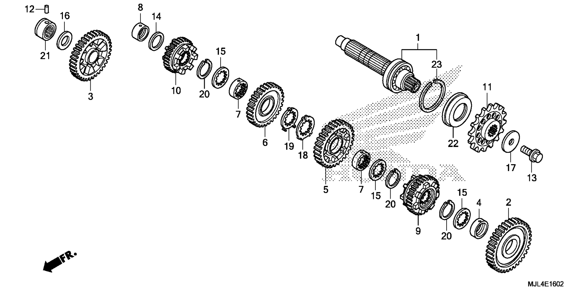 Трансмиссия (NC700XD) (COUNTERSHAFT)