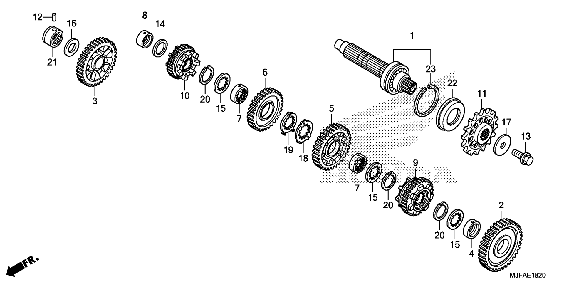 Трансмиссия (COUNTERSHAFT) (CTX700D)