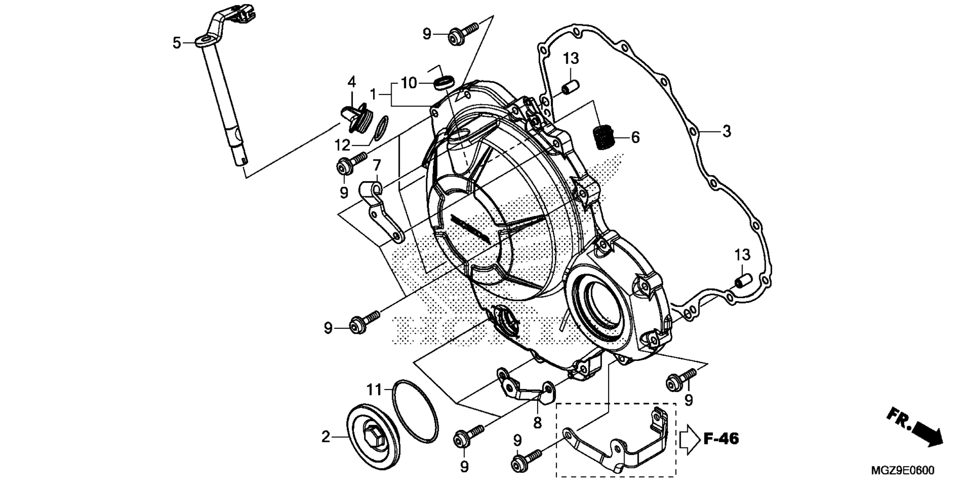 RIGHT CRANKCASE крышка