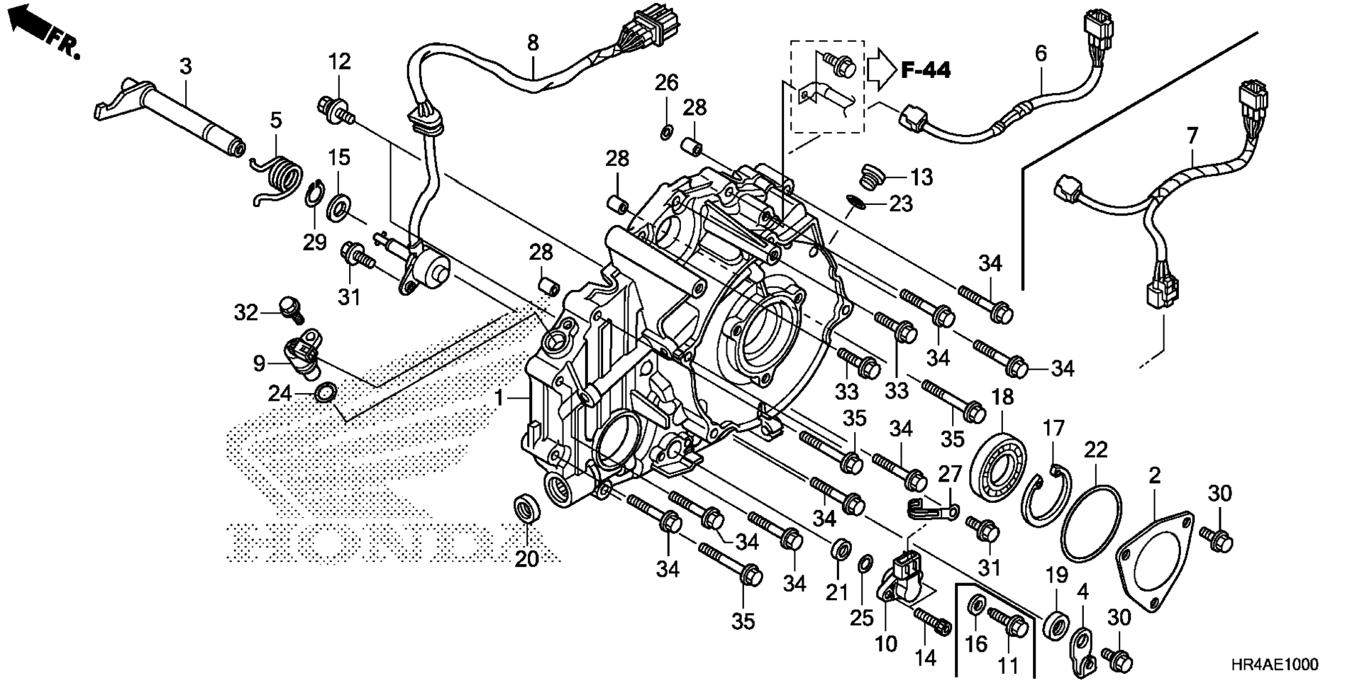 задний CRANKCASE крышка