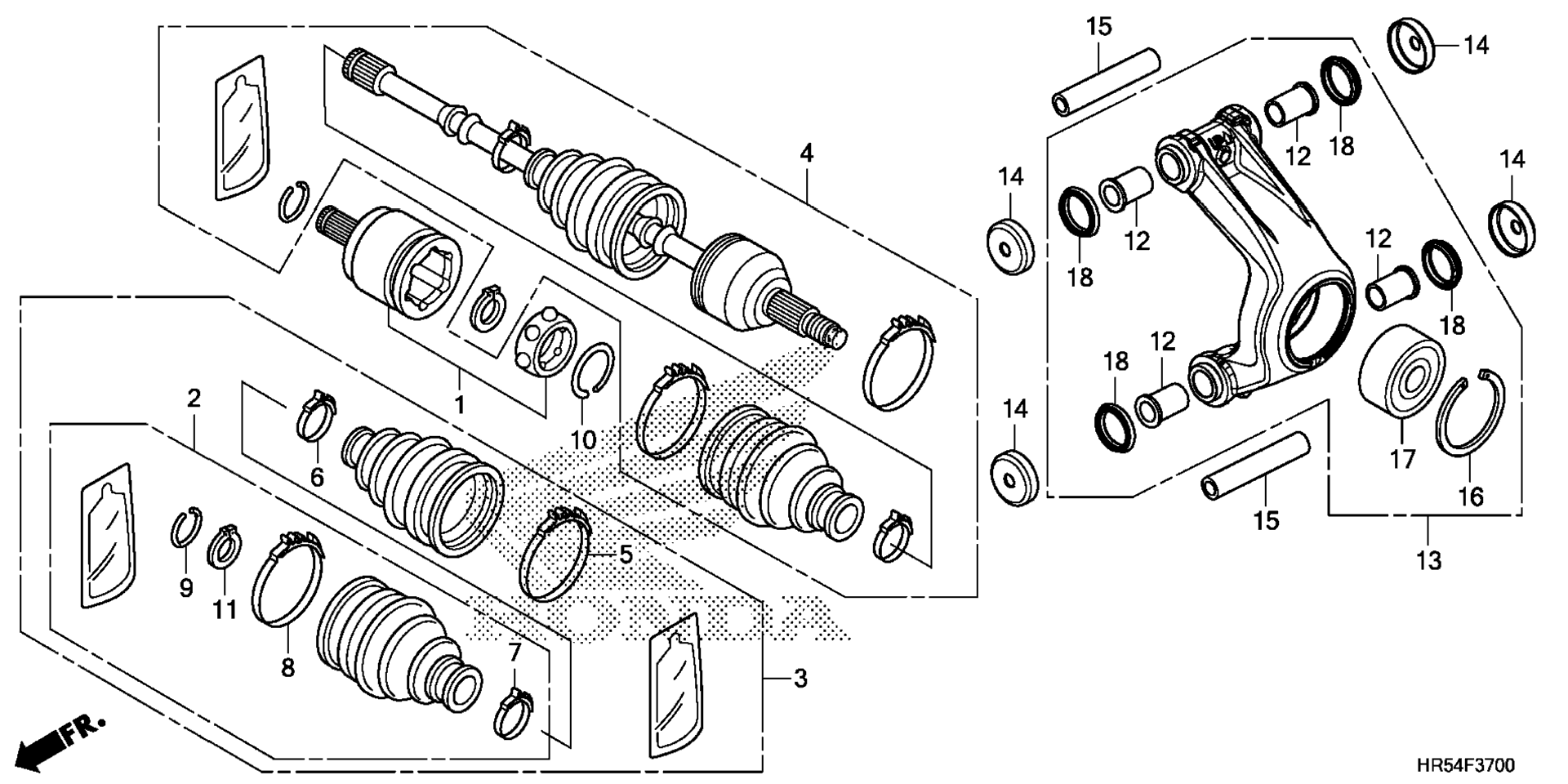 Задняя часть KNUCKLE / REAR DRIVE SHAFT