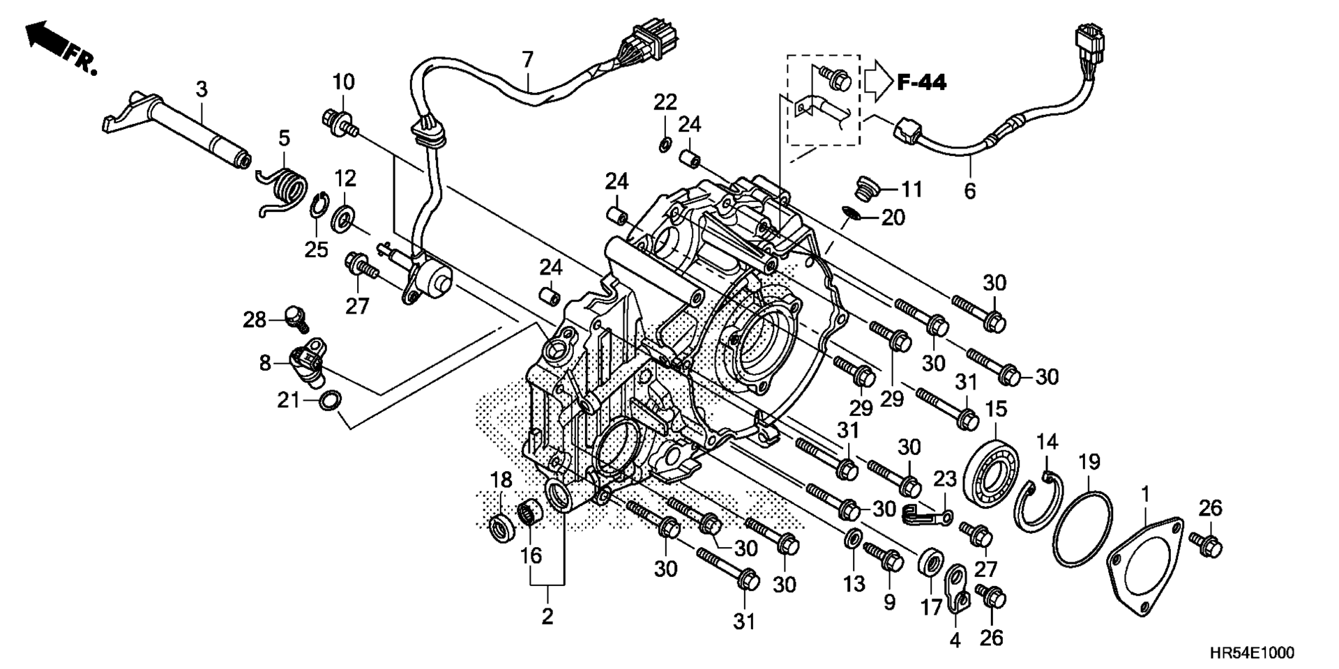 задний CRANKCASE крышка