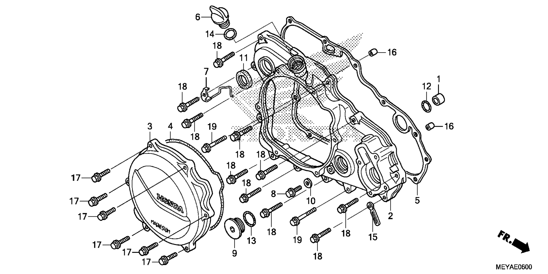 RIGHT CRANKCASE крышка