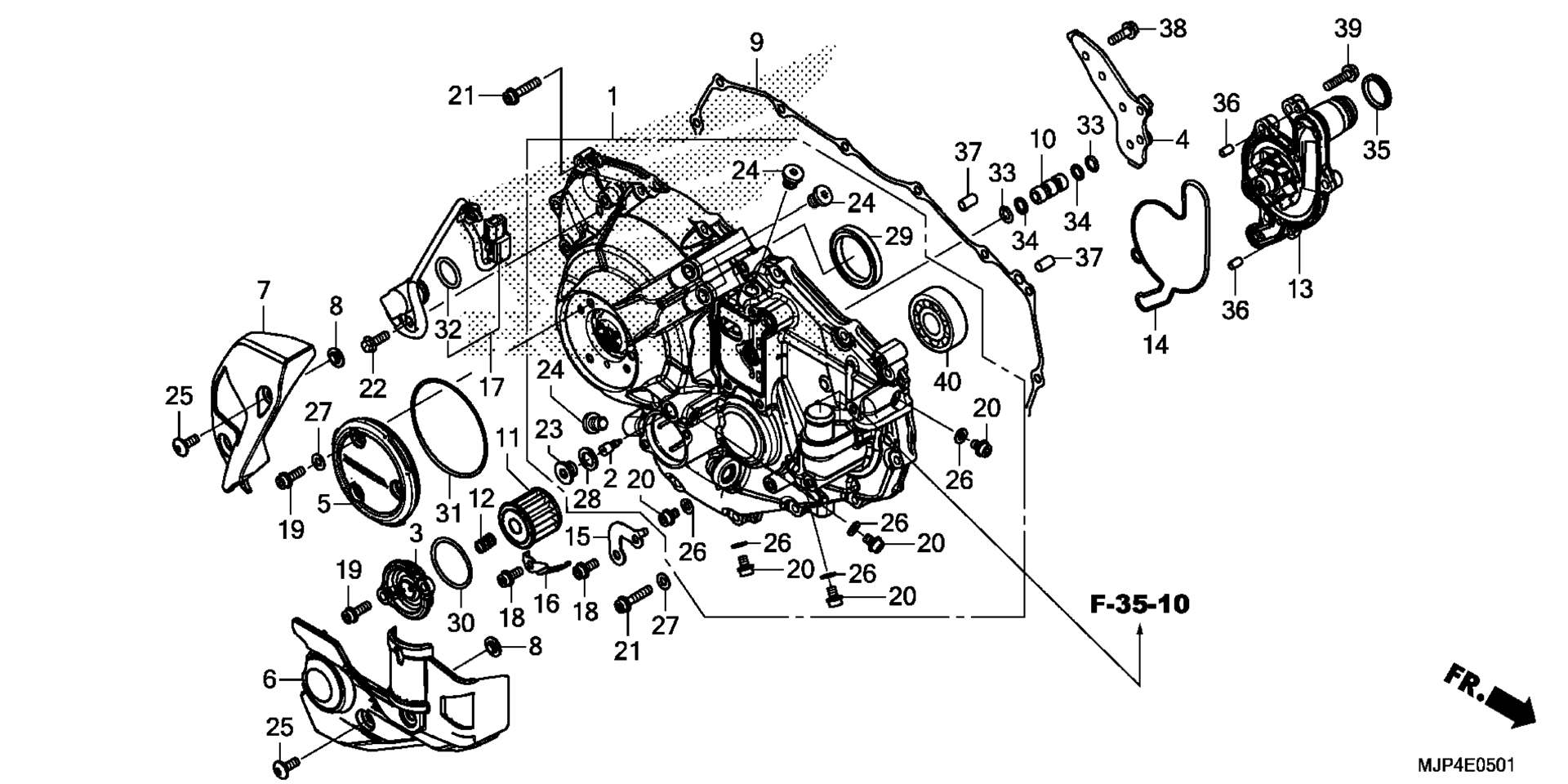 RIGHT CRANKCASE крышка (CRF1000D)