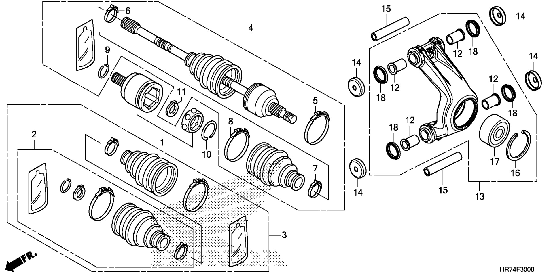 Задняя часть KNUCKLE / REAR DRIVESHAFT